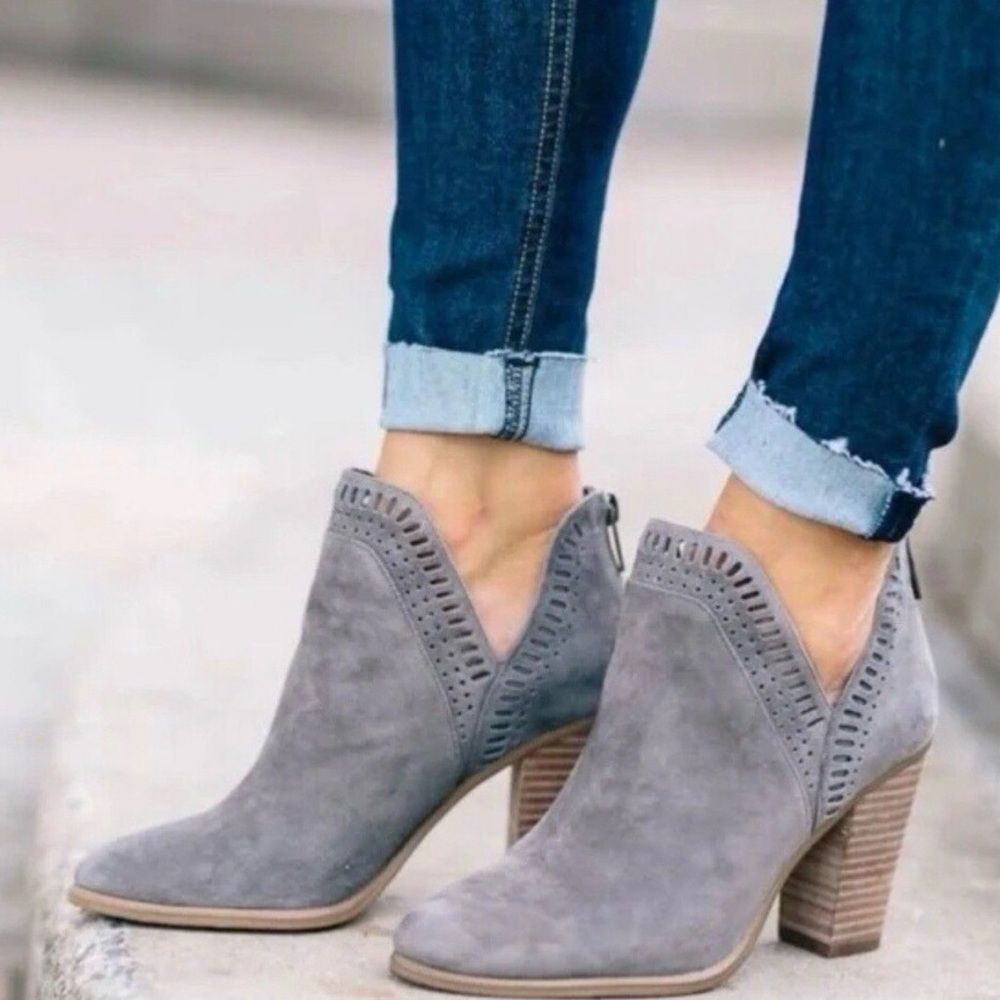 Vince Camuto Gray Suede Ankle Boots